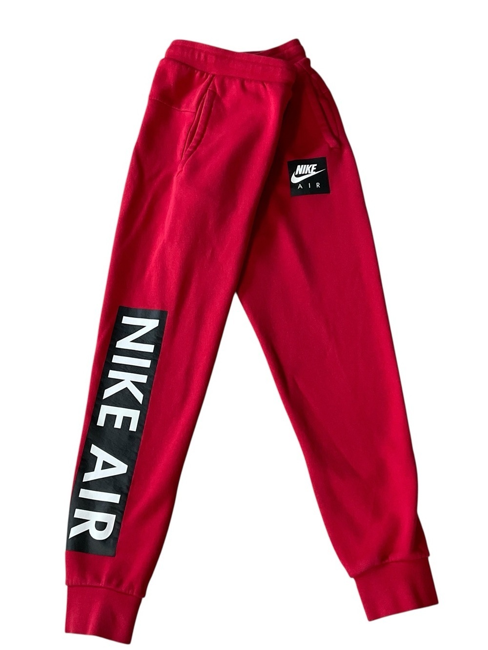 Nike Air Joggers Red Black Logo Sweatpants Size Small CD9224-687